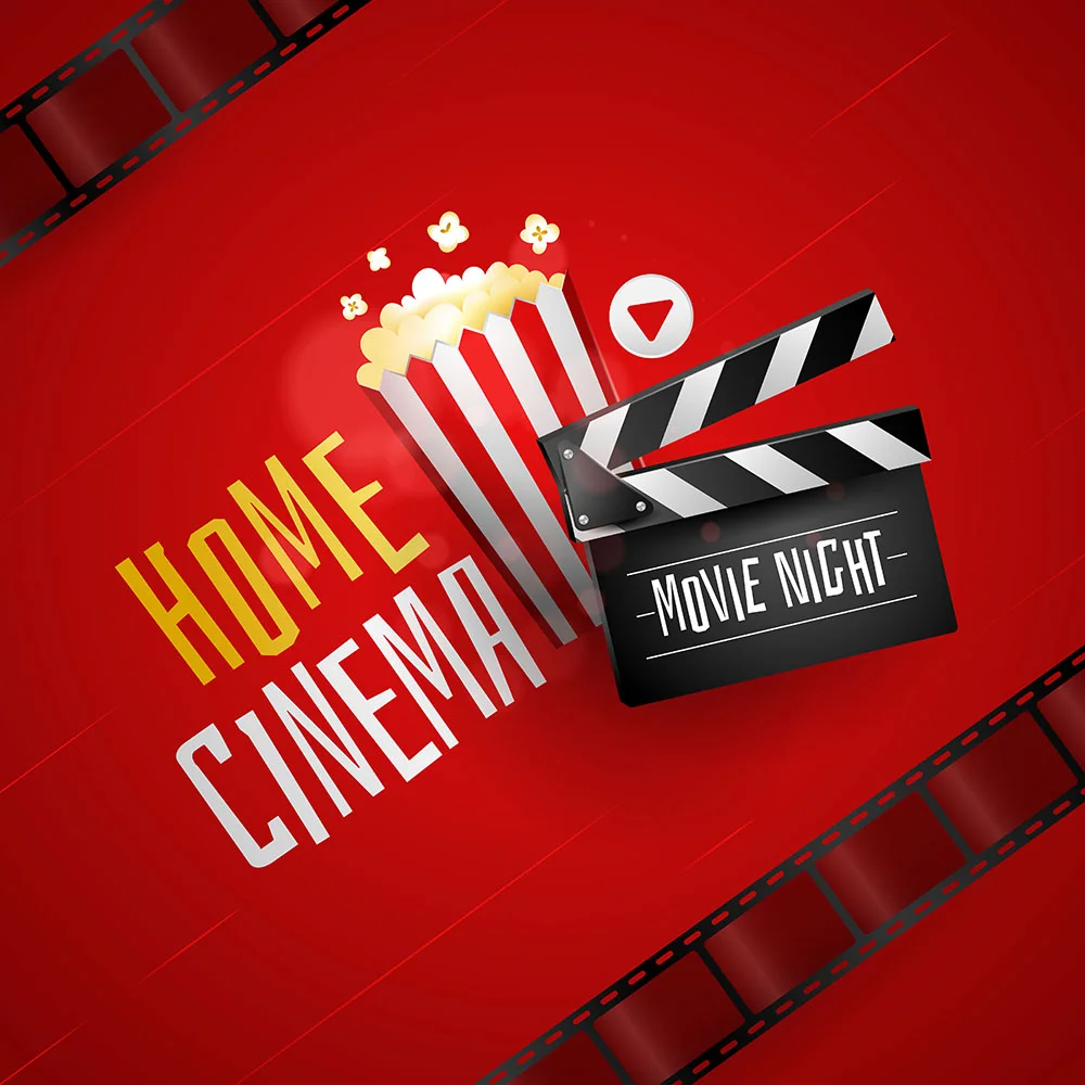 Basic RGB Home movie background with popcorn